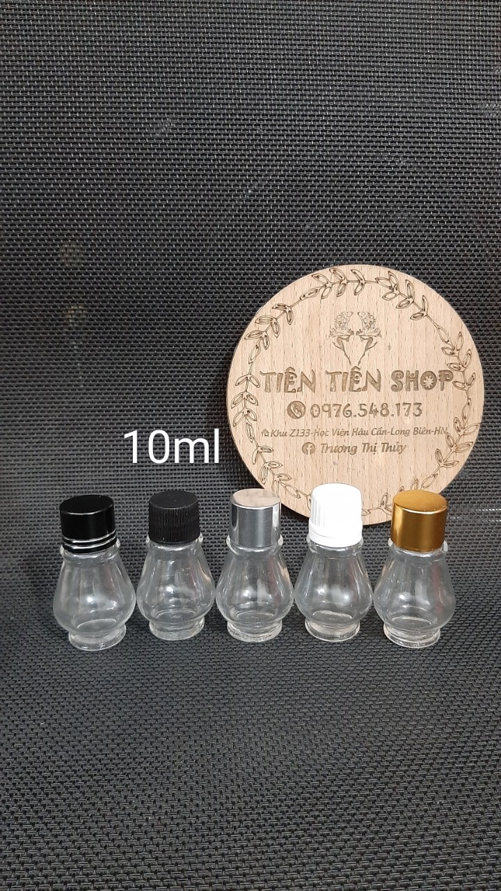 Chai thủy tinh trong bầu 10ml nắp vặn