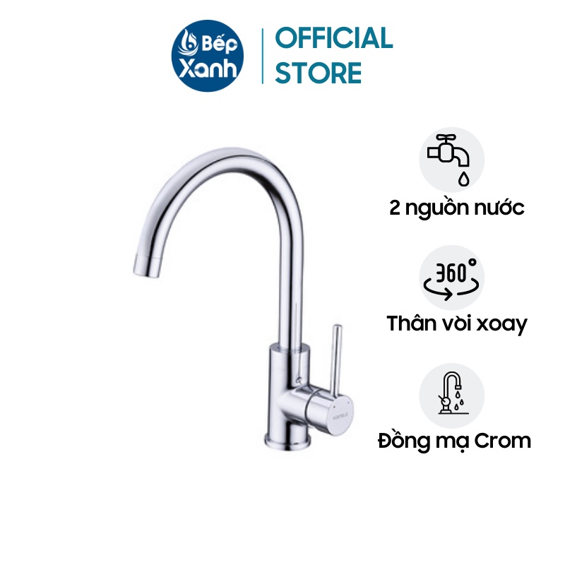 Vòi rửa chén hafele ht21-ch1f220c 577.55.240 - bộ chia nước sedal - thân vòi xoay 360 độ - bảo hành 2 năm chính hãng