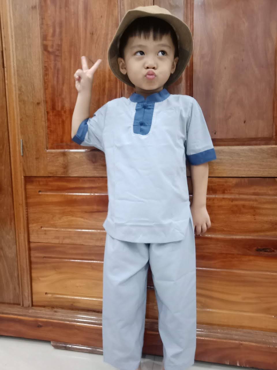 [HCM]ĐỒ LAM ĐI CHÙA BÉ TRAI - MẪU 3 NÚT