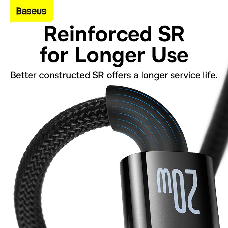 Cáp Sạc nhanh Tự Ngắt Gen2 Baseus Explorer Series cho iPhone/ iPad (Type C to Lightning Auto Power-Off, PD 20W Fast Charging Data Cable )