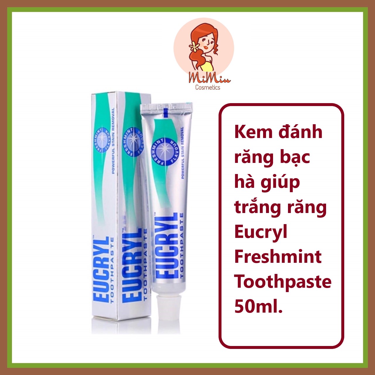Kem đánh răng bạc hà Eucryl Toothpaste 62g