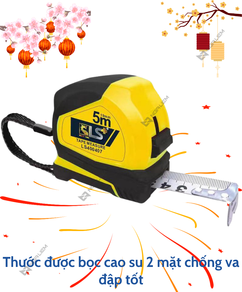 Thước bọc cao su 2 mặt LS+