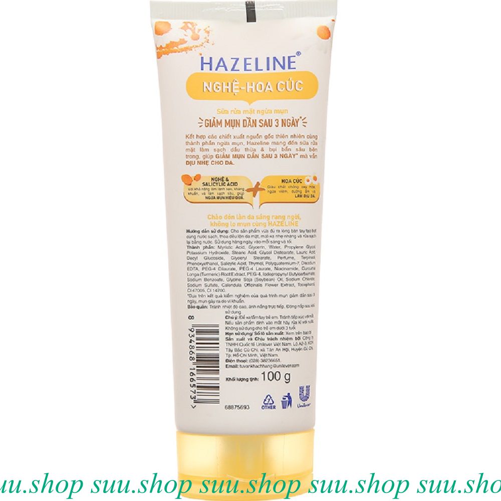 Sữa Rửa Mặt Hazeline 50g Nghệ Hoa Cúc