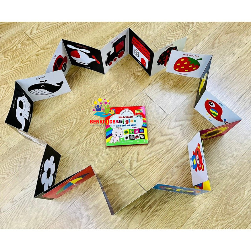 Set of 40 card flash card folding visual stimulation for newborn 0 to 12 months old brain Development