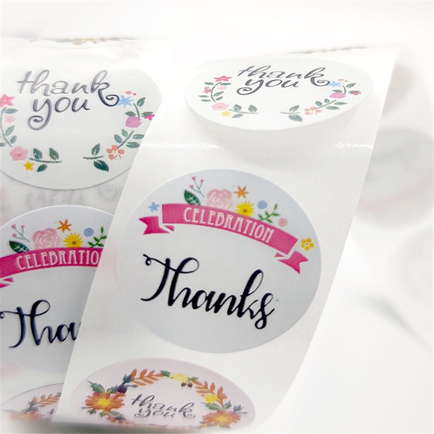 Cuộn 500 tem dán sticker in chữ thank you