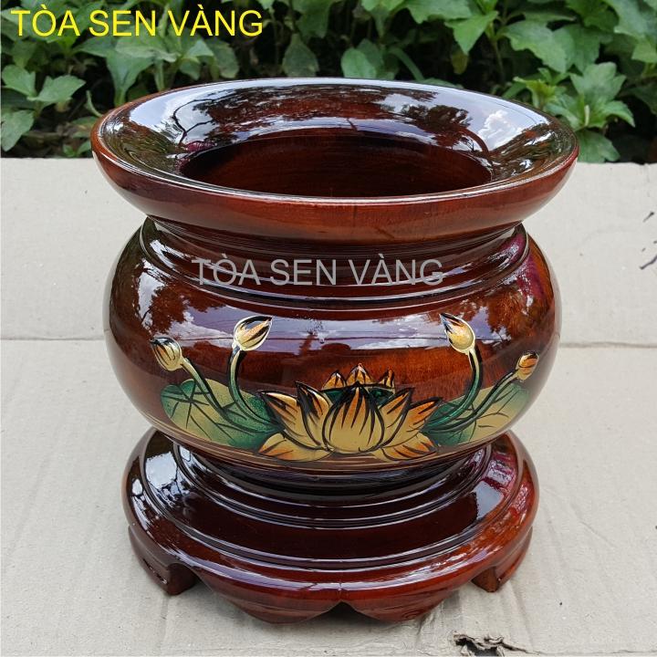 Lư hương bằng gỗ 16cm