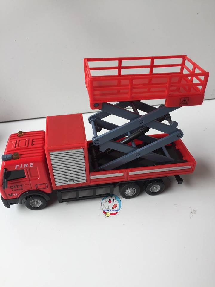 Set 3 chiếc xe sắt cứu hỏa bằng sắt, chạy đà