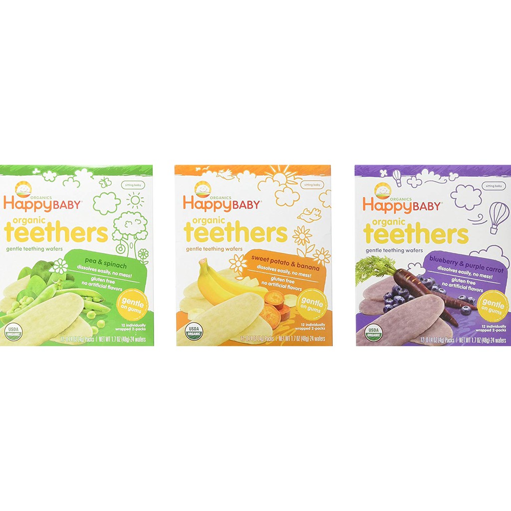 BÁNH ĂN DẶM HỮU CƠ HAPPY BABY TEETHERS ORGANIC CHO BÉ TỪ 6 THÁNG