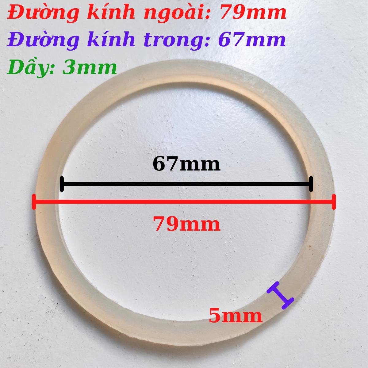 Gioăng silicon dùng cho máy xay sinh tố, ron cấu tạo bằng cao su thiên nhiên, đàn hồi tốt, đường kính từ 7.9 đến 8cm, hàng nhập khẩu chất lượng tốt thay thế cho các loại máy xay trên thị trường