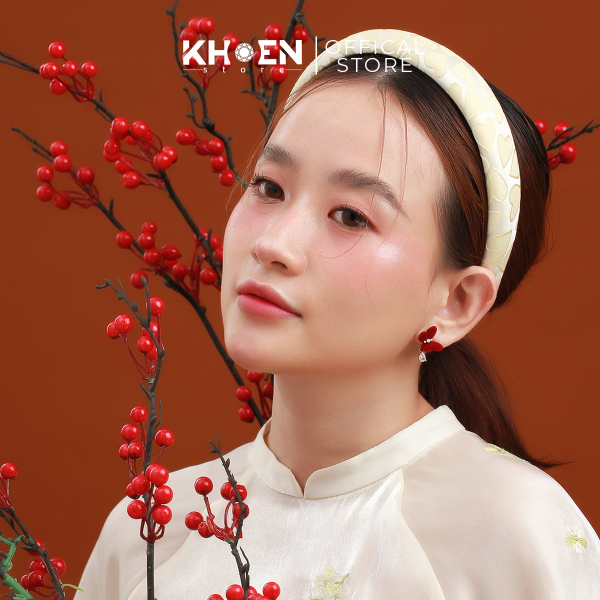 (1 Đôi) Bông tai nữ Bướm đỏ - Khoen store