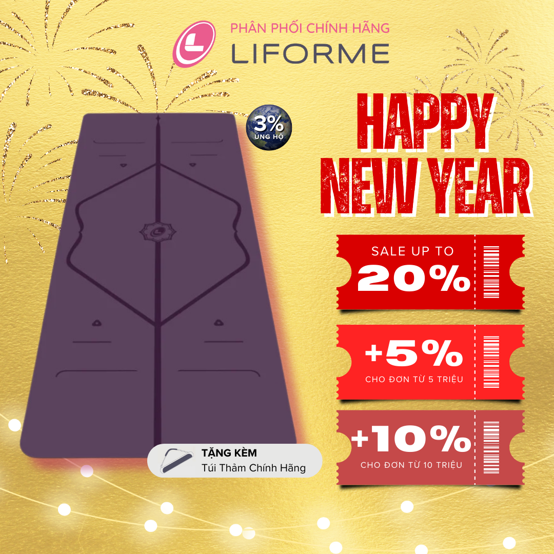 Thảm tập yoga Liforme Classic 4.2mm - Purple Earth