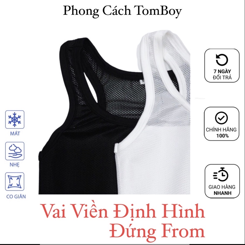 Phong Cách Tomboy [ Áo Lưới Kèm Nịt Định Hình Ngực Phẳng ]
