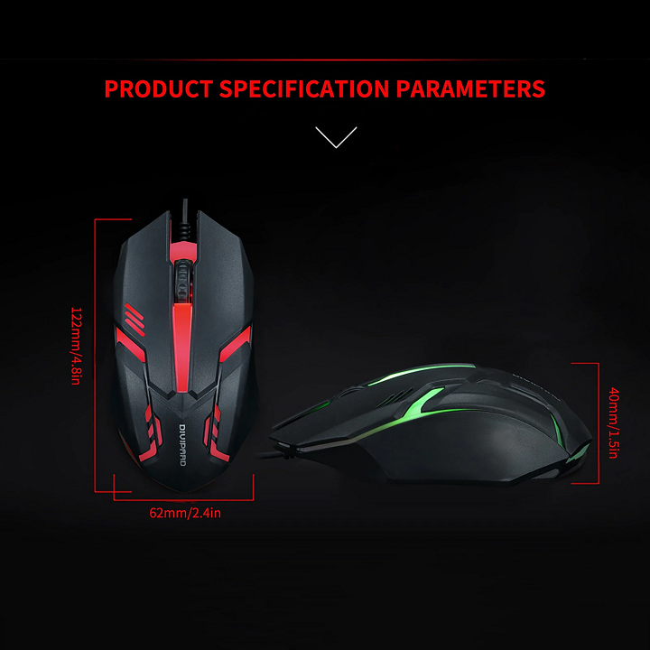 Chuột game thủ có dây Divipard OP-20 đèn led
