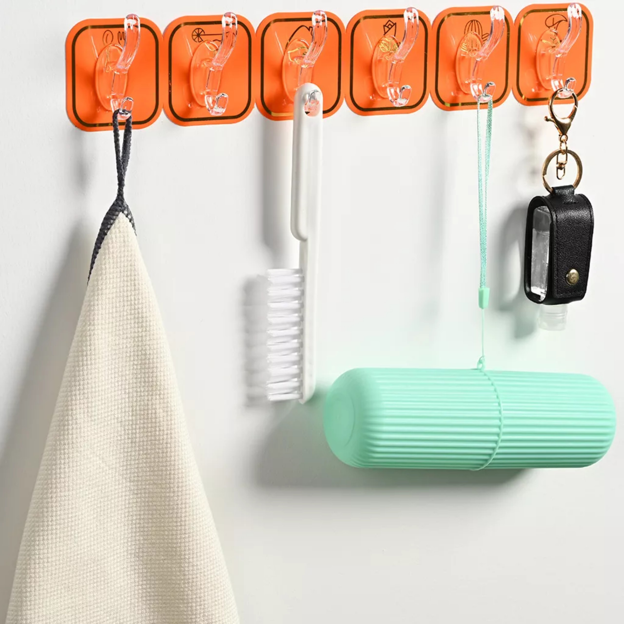 Thanh Treo Đồ Dán Tường 6 Móc Nhiều Màu Siêu Dính Hariboo, Dùng treo quần áo tiện lợi, Phù hợp dán trong nhà bếp, phòng tắm, buồng ngủ