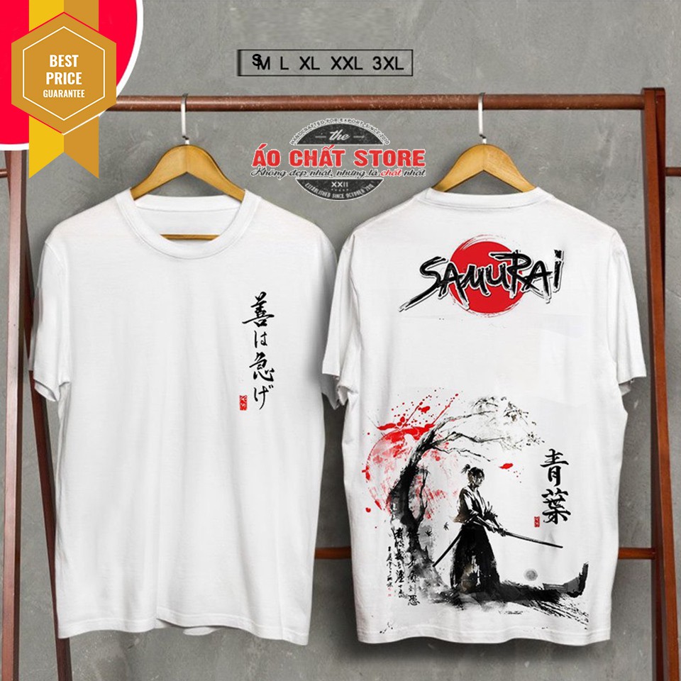 Áo thun samurai thư pháp cao cấp | có full size | tay lỡ unisex
