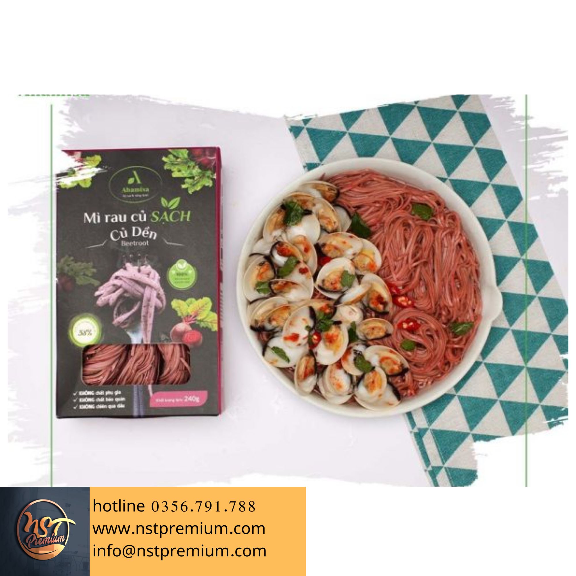 [Có sẵn] Mì Rau Củ Sạch Củ Dền 240g Ahamisa