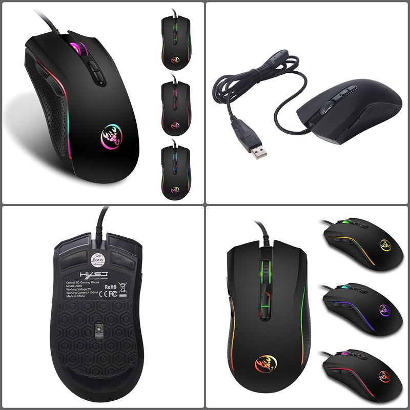 [HCM]Chuột LED RGB 3200 DPI Gaming Mouse HXSJ A868