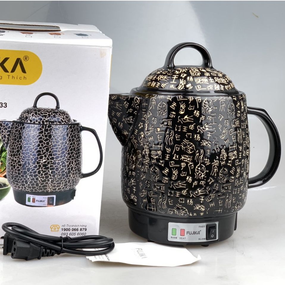 Ấm sắc thuốc Fujika FJ-CK33K7 dung tích 3L màu đen siêu đẹp - Hàng chính hãng