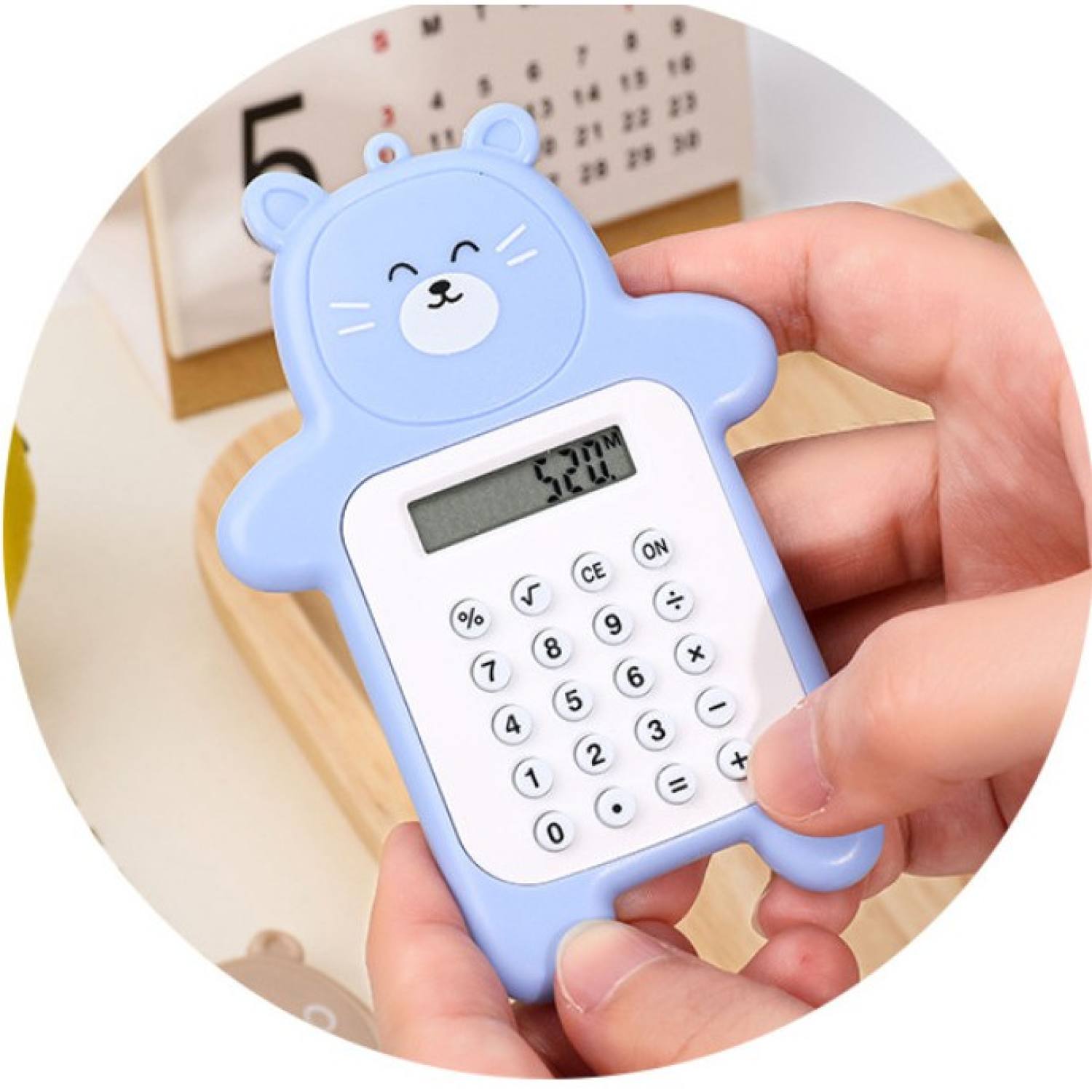 Máy tính mini bỏ túi hình gấu mập siêu dễ thương