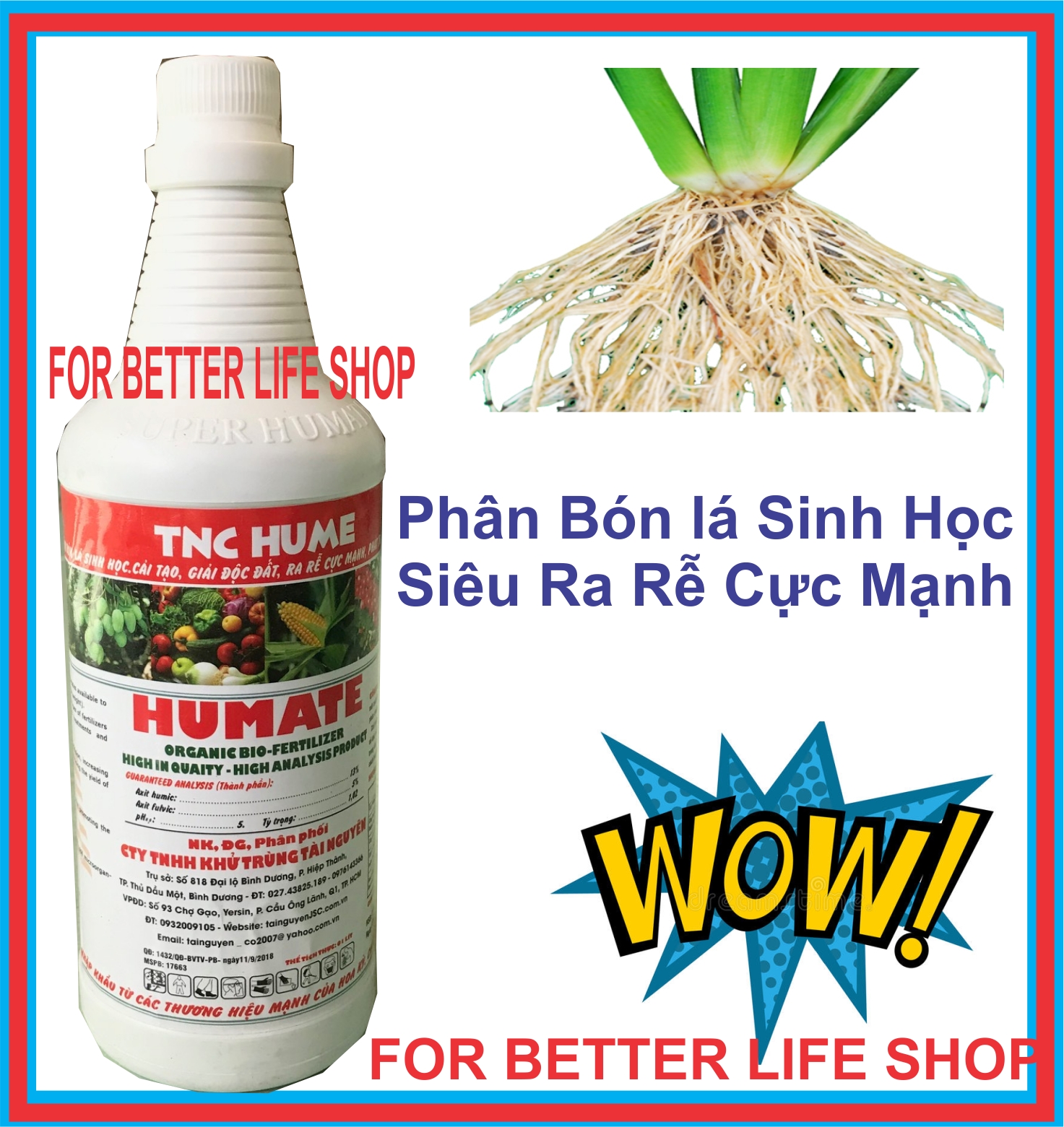 Phân Bón Cải Tạo Đất TNC HUME chai 1 lít