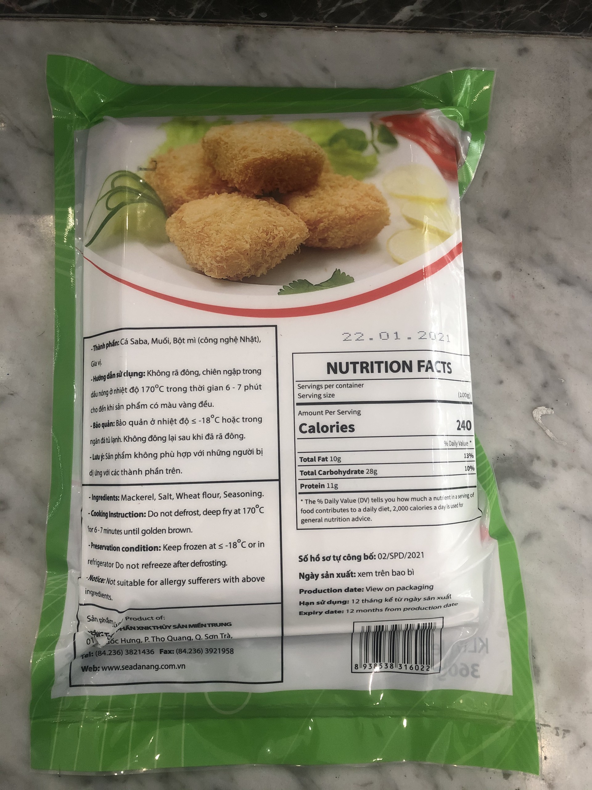 Cá saba tẩm bột - 360g
