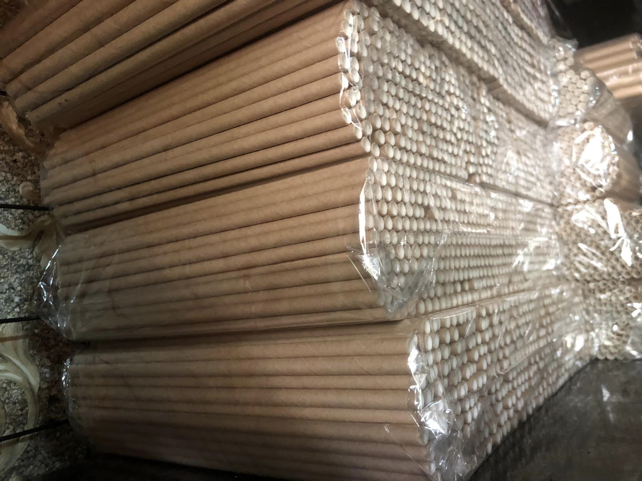 500 Ống hút giấy kraft 6 x 197mm
