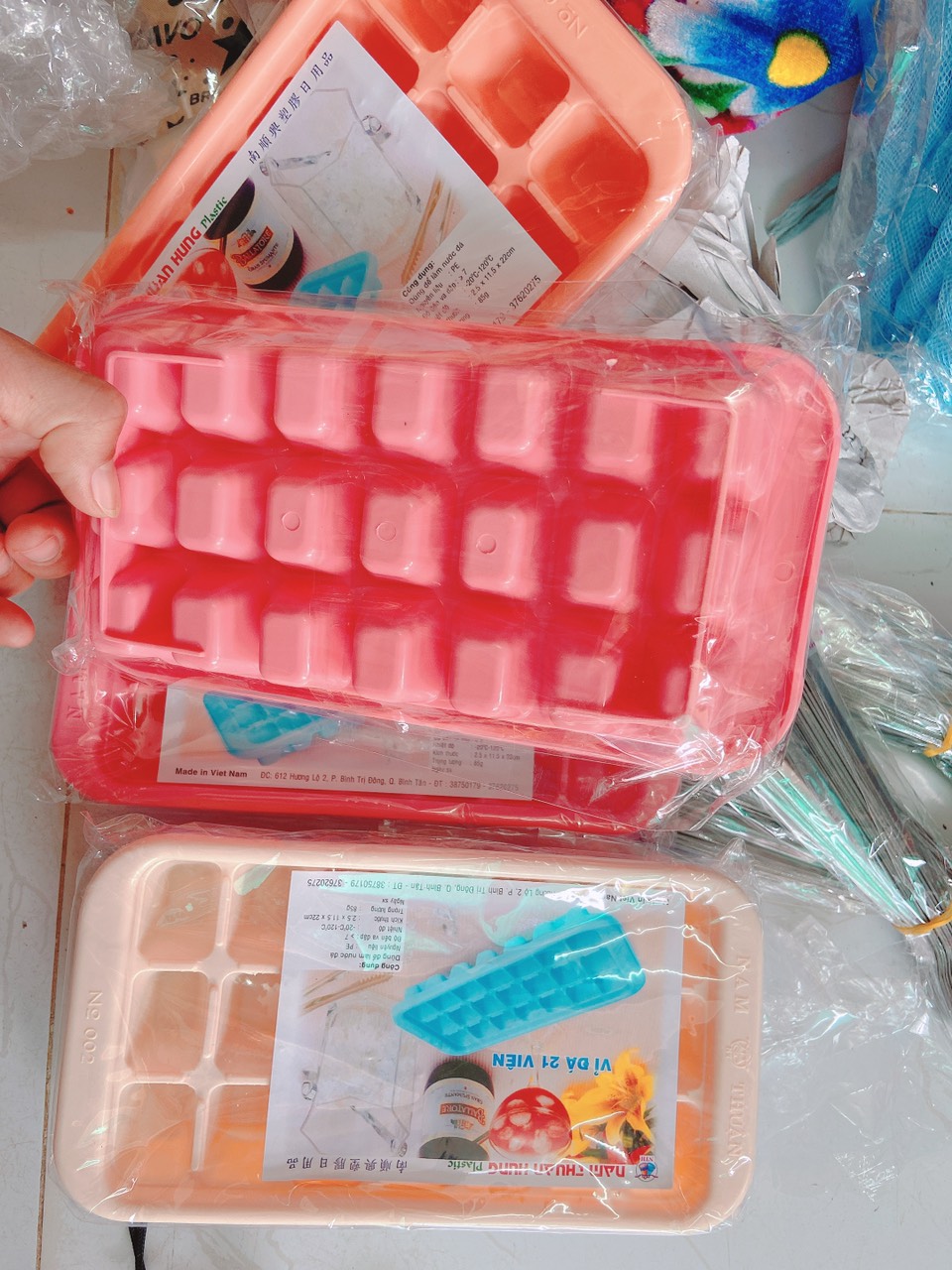 [HCM]Khay Làm Thạch Khay Đá 21  Viên Vuông