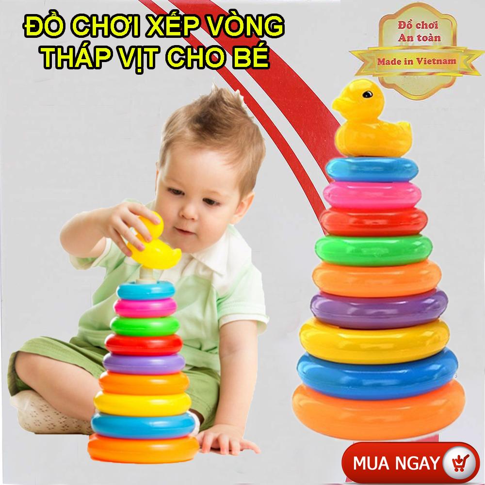 Đồ Chơi Tháp Vịt Xếp Chồng Vòng Tròn Cho Bé