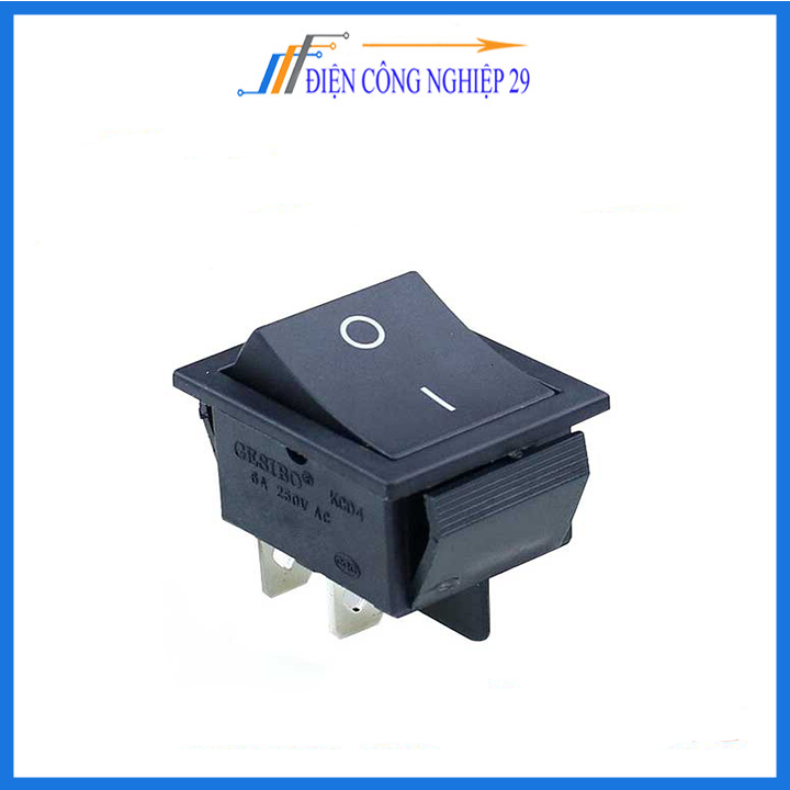 Công tắc bập bênh kcd5 - 6a250v 4p 21x24mm