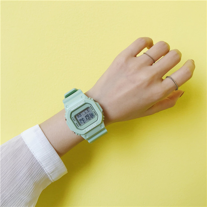 Nơi bán Đồng hồ thể thao nữ SANOSI Sppors mặt chữ nhật dây cao su size 36x32mm