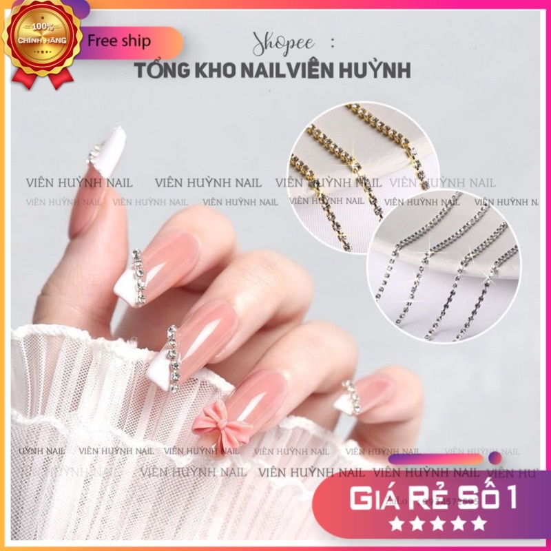 Dây xích nail  dây xích đá trang trí móng ( 50 cm)