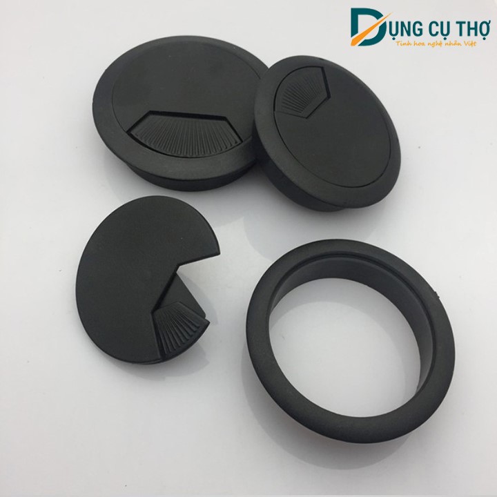 Nắp luồn dây điện tròn màu đen và trắng