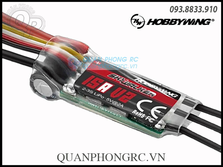 Bộ Điều Tốc Hobbywing SkyWalker 15A V2 UBEC Brushless ESC (2-3S)
