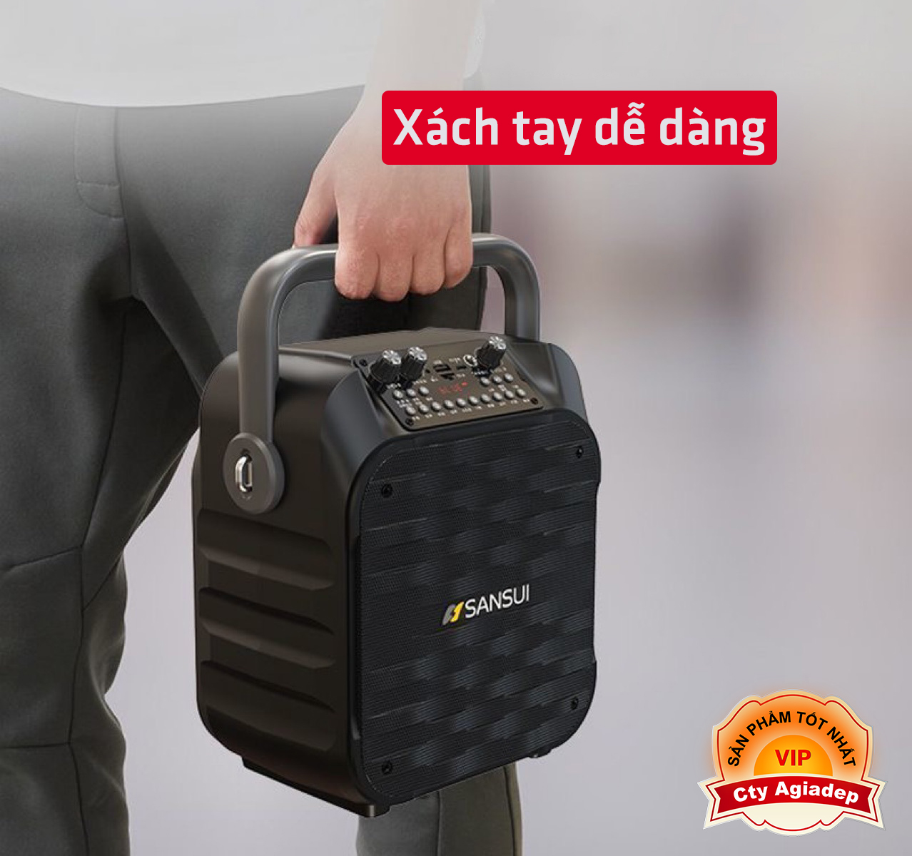 Dàn hát karaoke di động Hàng hiệu SANSUI S16 LOA BLUETOOTH và 2 MICRO