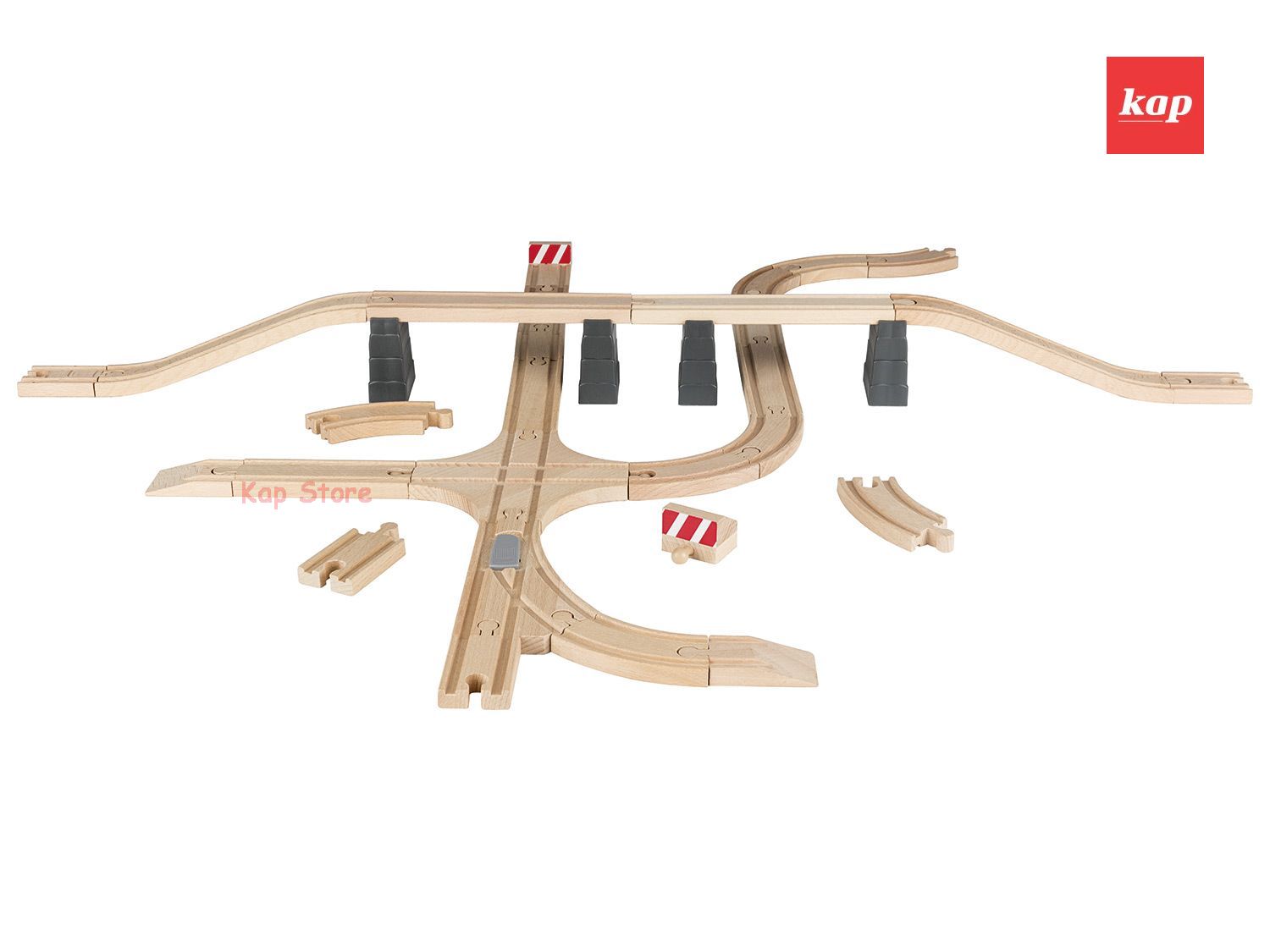 [HCM]Set mở rộng mô hình đường ray xe lửa gỗ 34 chi tiết