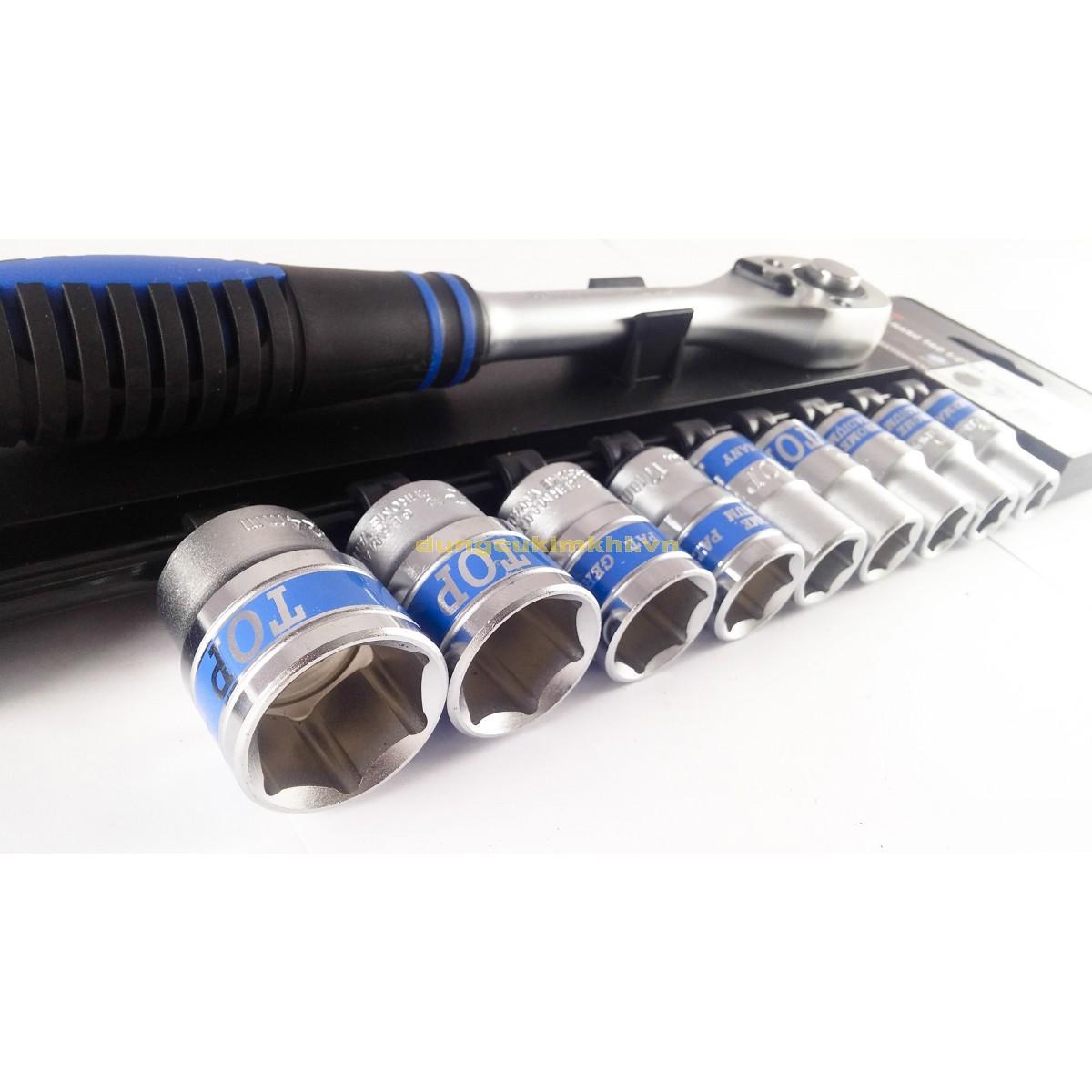 Bộ tuýp 10 chi tiết 1/2" (Cần tự động cán bọc nhựa) Top - TBS-12251