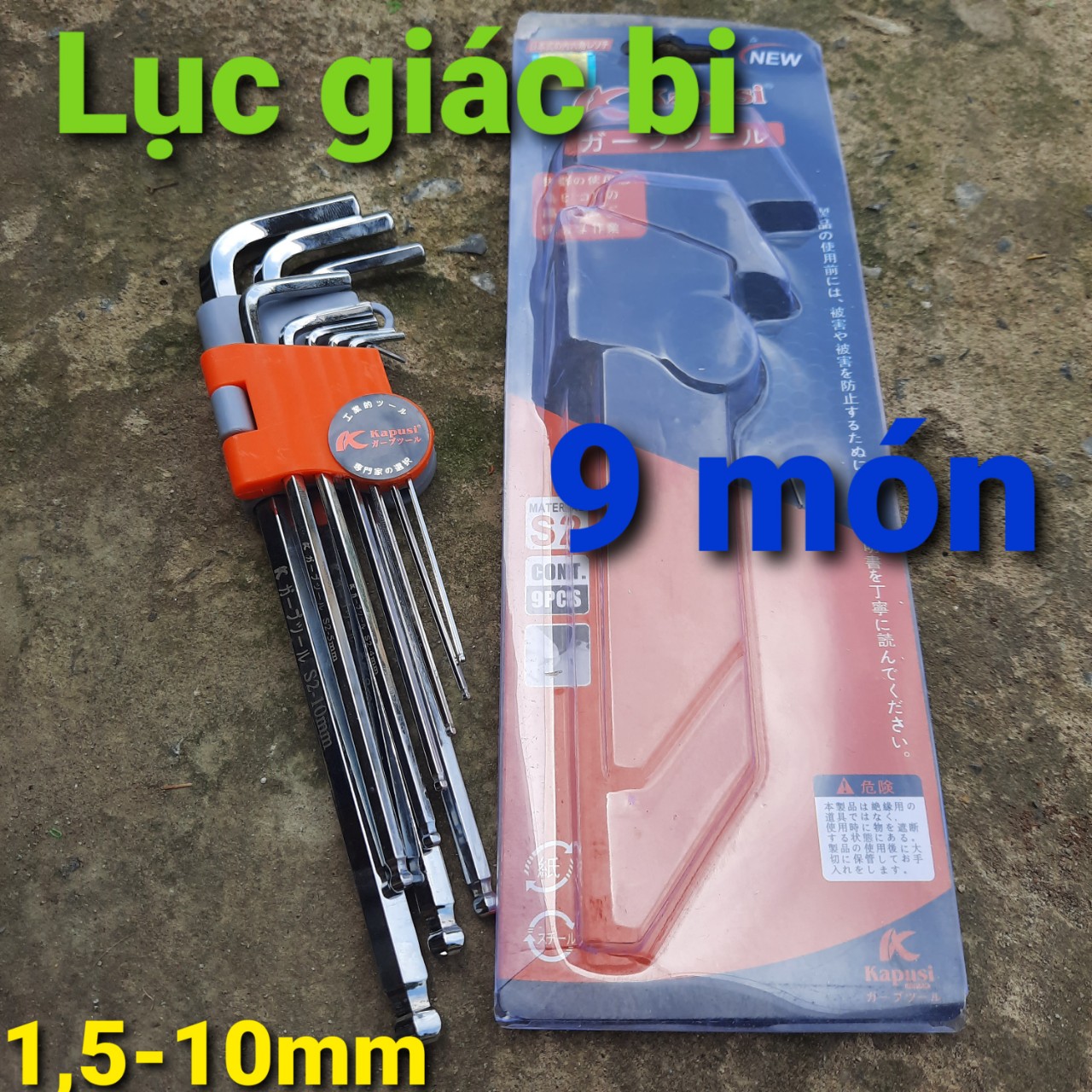 Bộ lục giác đầu bi 9 món cao cấp kapusi