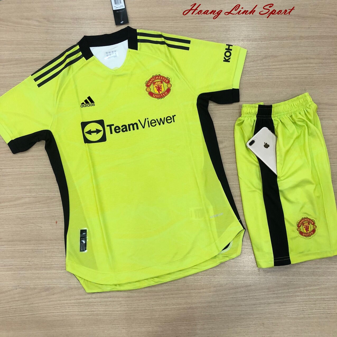 Áo Bóng Đá CLB MANCHESTER United -Mẫu Thủ Môn Xanh-Bản Thi Đấu-Chất Vải Polyester Thái Cao Cấp