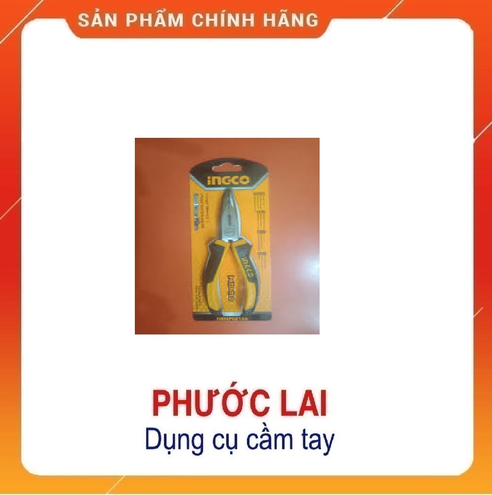 Kìm mũi cong 6" Ingco HBNP08168