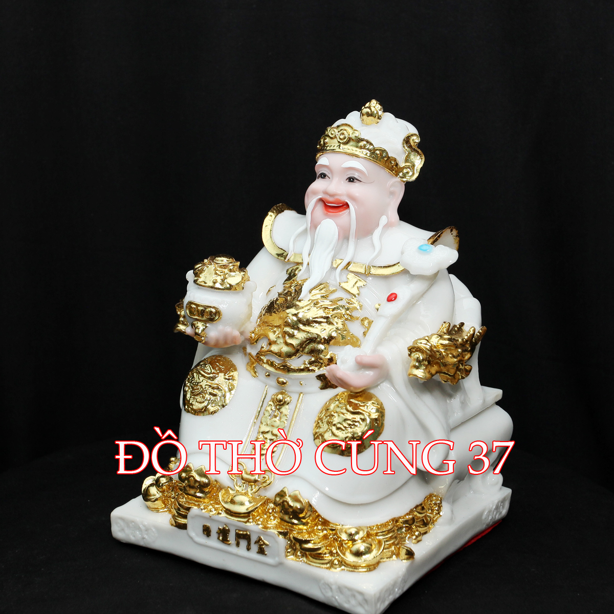 [ CAO 20 CM PHÚ QUÝ TRẮNG ] THẦN TÀI THỔ ĐỊA PHÚ QUÝ MÀU TRẮNG [ COMPOSITE + BỘT ĐÁ  ]