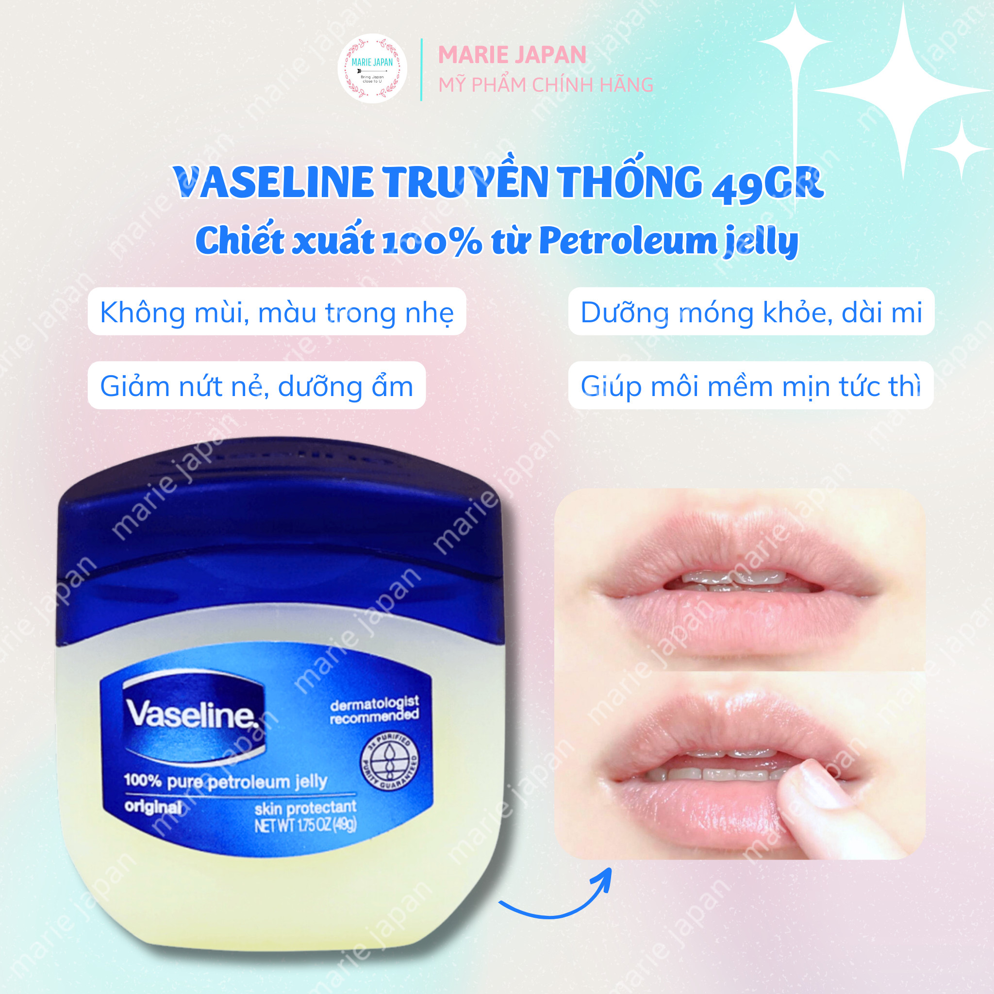 Son Sáp Dưỡng Ẩm Vaseline Đa Năng Mỹ