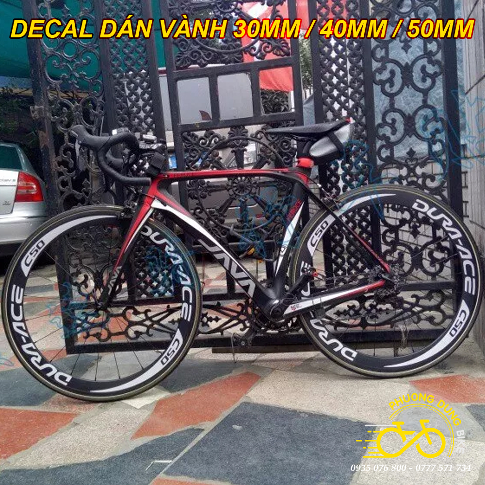 Tem decal dán vành xe đạp road 700C (CAMPA, DURA, GIANT, FAST FORWARD...)
