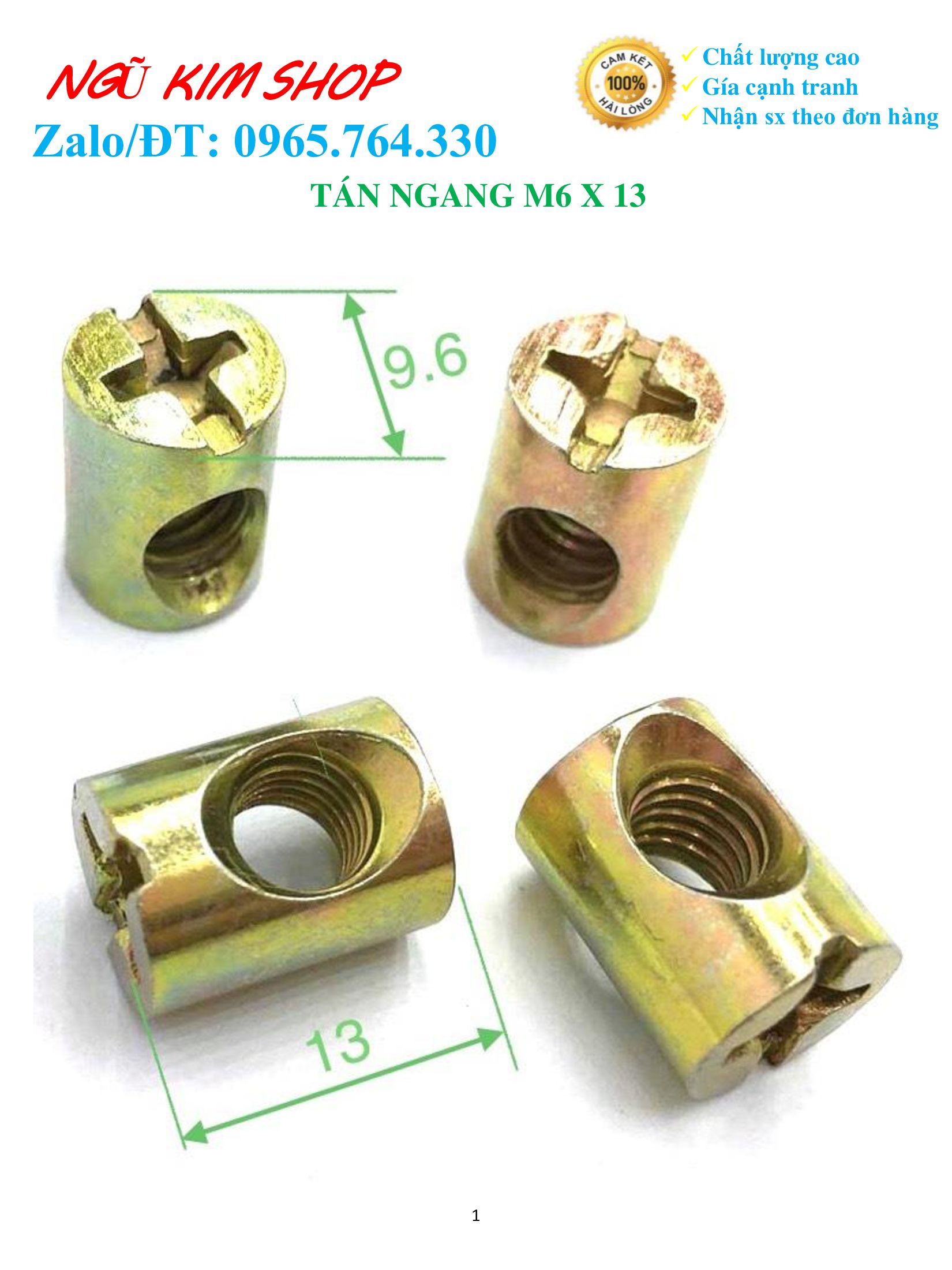 TÁN NGANG M6 x 13 _ ỐC TÁN NGANG