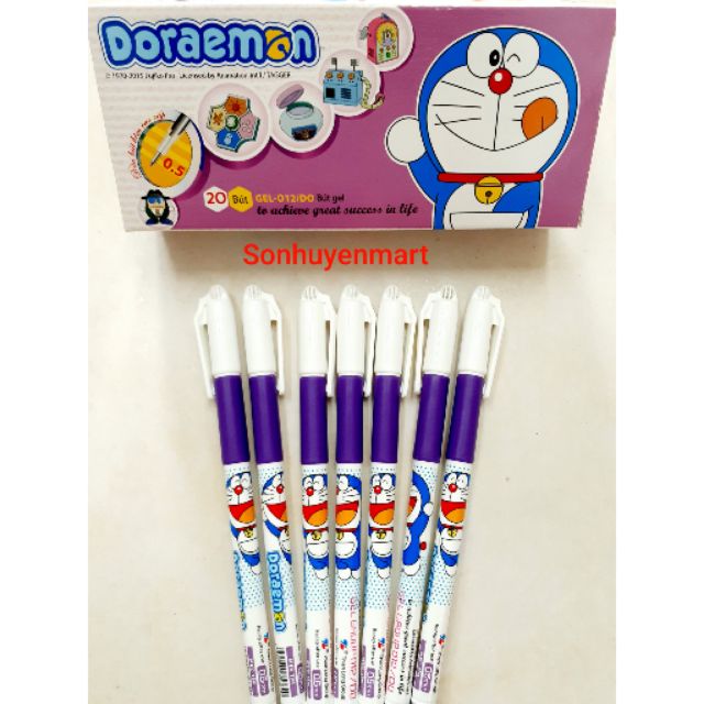 Hộp 20 bút gel mực tím Doraemon