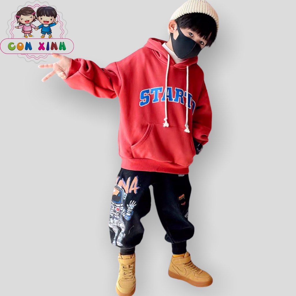 HOÀN TIỀN 20% - Áo hoodie Con Xinh form rộng nỉ trẻ em STARD thời trang thu đông cho trẻ em từ 4 đến 10 tuổi