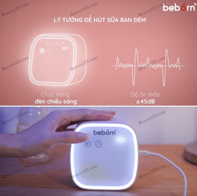 (BP02) Máy hút sữa điện đôi có pin sạc Beborn MGG