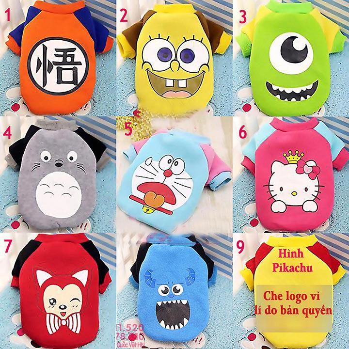 [HOÀN TIỀN 10%]Áo nỉ hình cute dành cho thú cưng từ 1-10kg  - CutePets