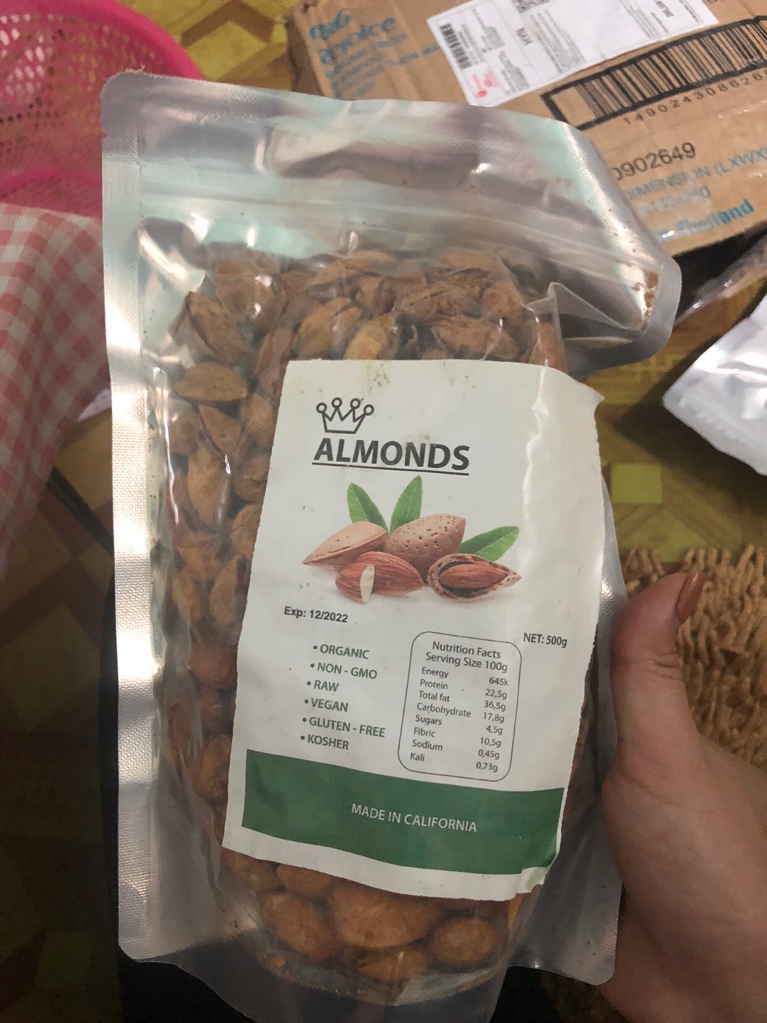 Hạnh nhân rang bơ còn vỏ nhập Mỹ 500Gr