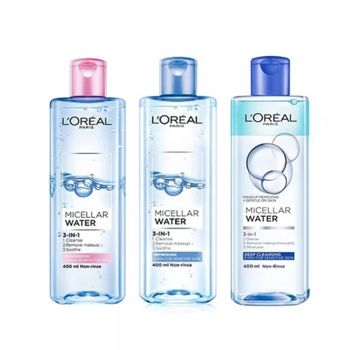 Nước tẩy trang dưỡng ẩm L'Oreal Paris Micellar Water 400ml (màu hồng)