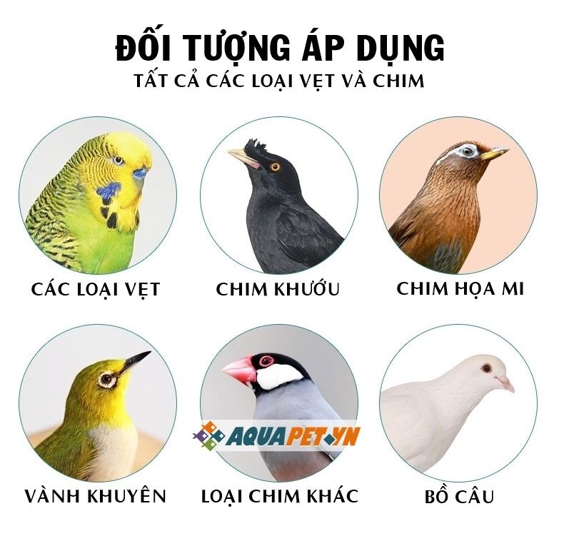 Thuốc diệt rận, mạt Vẹt, Chim